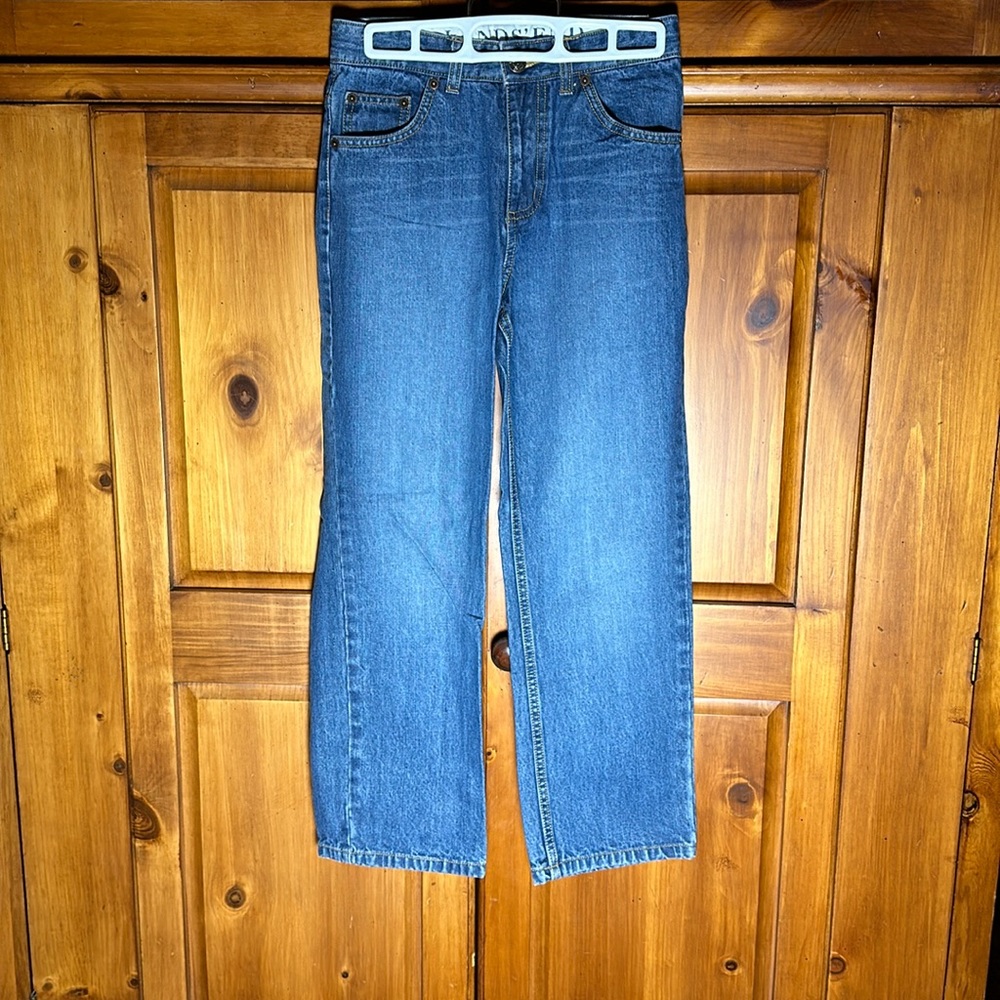Lands End Boys Medium Wash Denim Jeans With Adjustable Waist